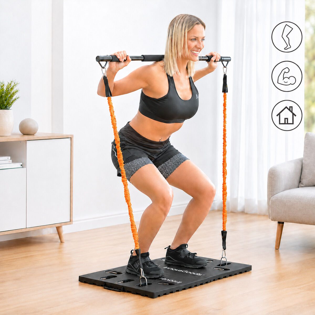 Système d'entrainement complet portatif avec guide d'exercices Gympak Max InnovaGoods