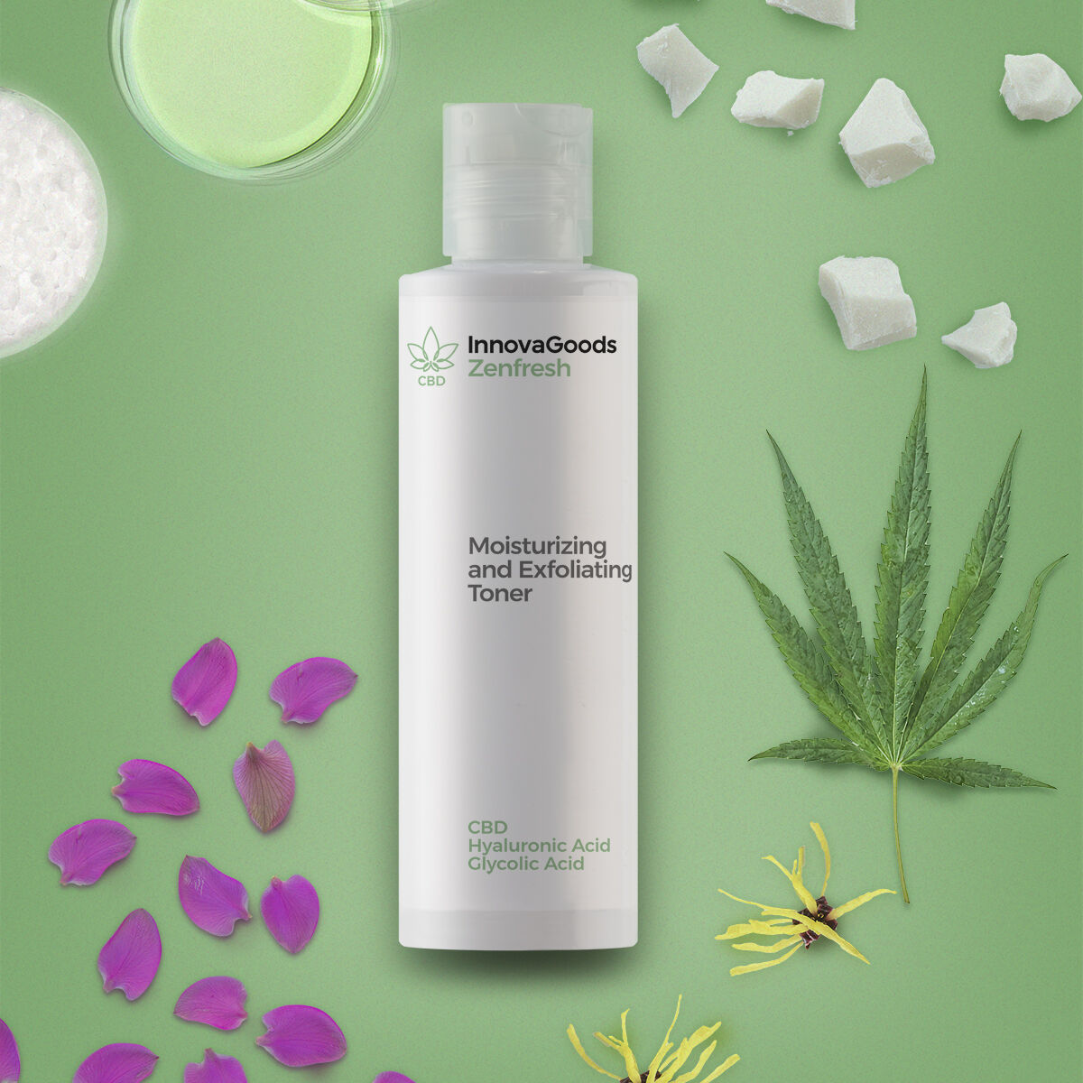 obrázok produktu Moisturizing and Exfoliating Facial Toner CBD Zenfresh InnovaGoods 150 ml