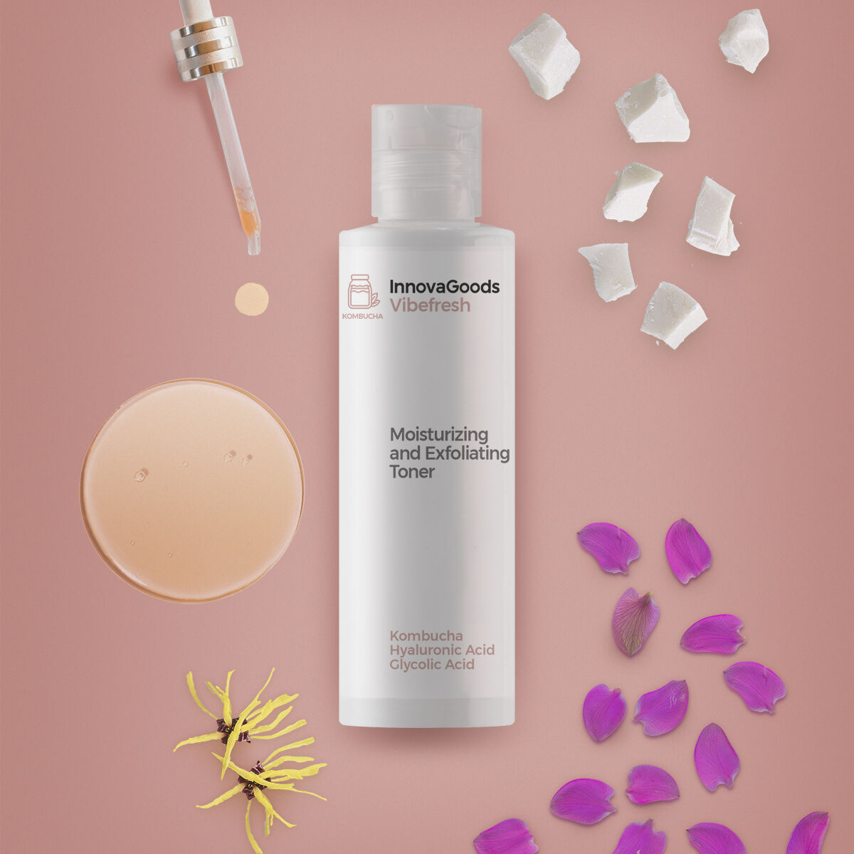 obrázok produktu Moisturizing and Exfoliating Facial Toner Kombucha Vibefresh InnovaGoods 150 ml