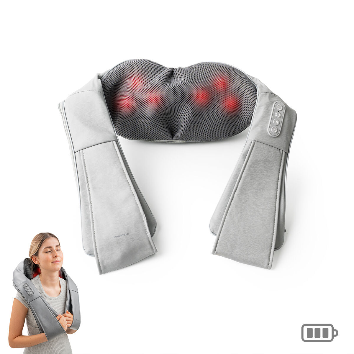 Wiederaufladbares Shiatsu-Massagegerät InnovaGoods (Restauriert B) - Thumbnail 3