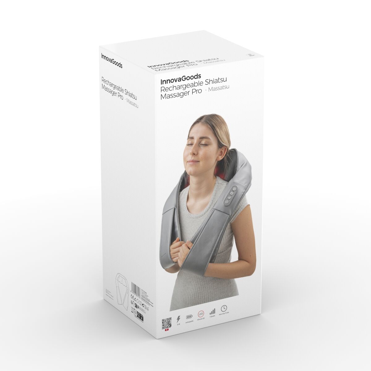 Draadloos Shiatsu-nekmassagekussen | Infrarood & Warmte - Afbeelding 2