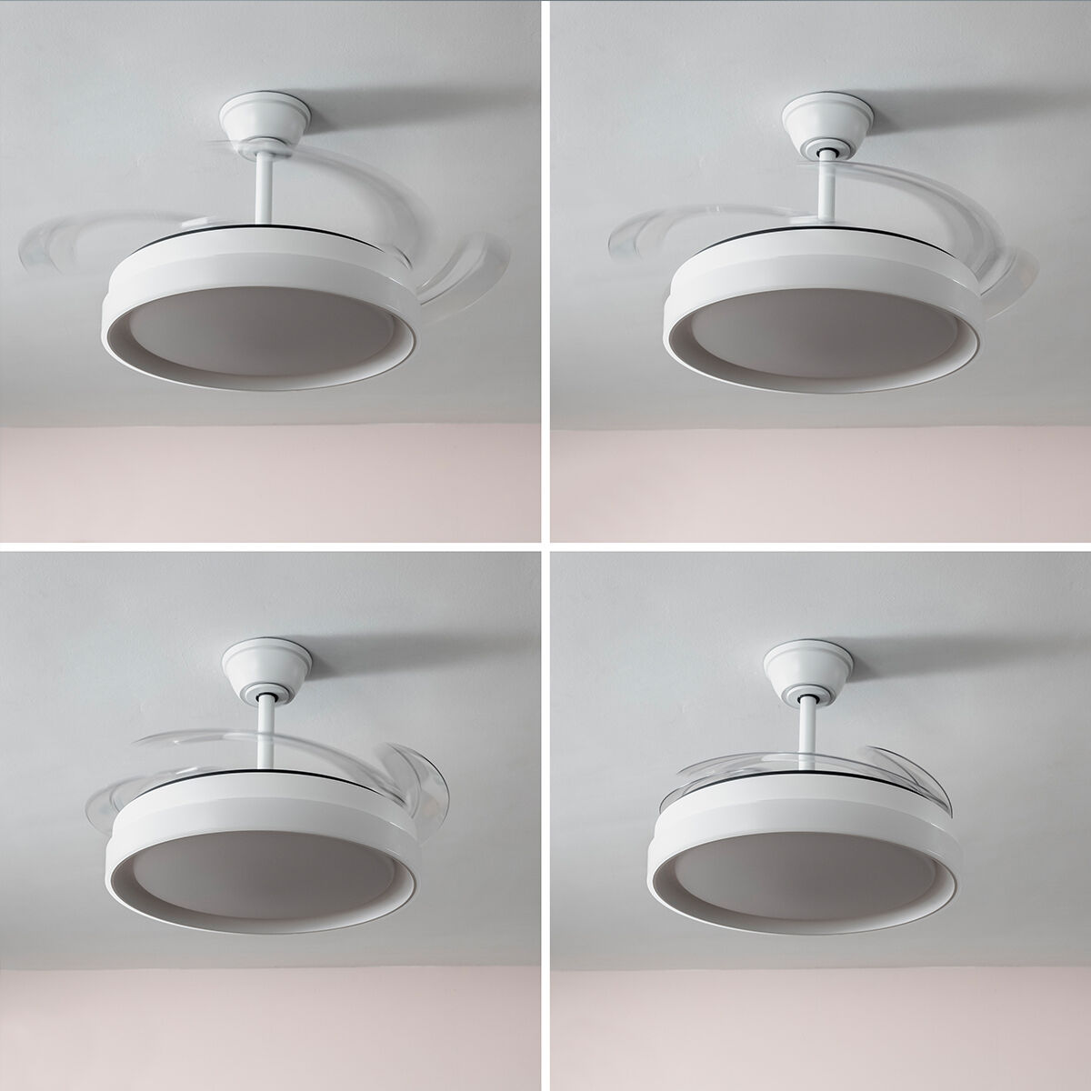 Deckenventilator mit LED-Licht und 4 einklappbaren Flügeln Keteez InnovaGoods Weiß 72 W Ø49-104 cm - Thumbnail 8