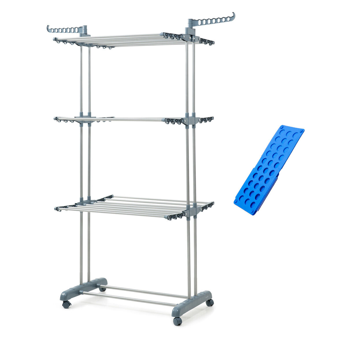 Pack Vertikaler klappbarer Wäscheständer mit Rädern und Wäschefaltbrett InnovaGoods — Bild 1