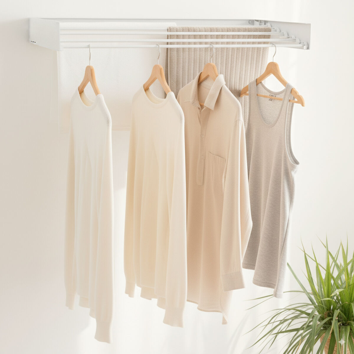 Opvouwbare, uitschuifbare, intrekbare wandwasdroger Dryva 80 InnovaGoods