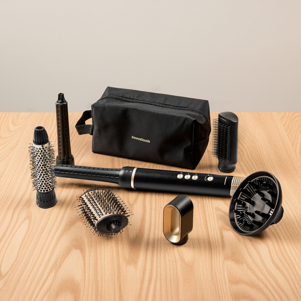 Ionische Multifunctionele Luchtdroger en Styler Borstel met Coanda Technologie en 7 Accessoires Wavify InnovaGoods