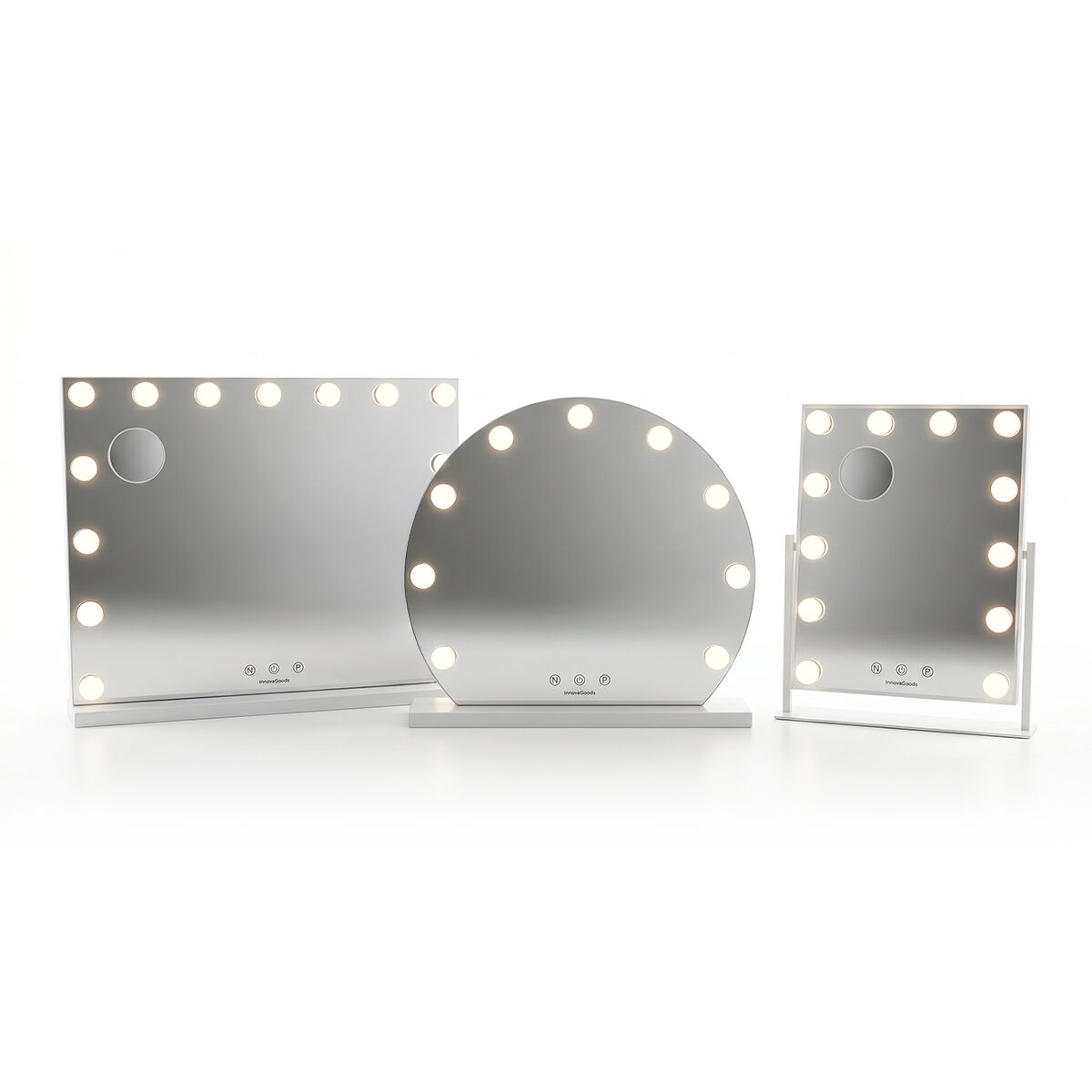 Runder Schminkspiegel mit LED Hollywood Gloette InnovaGoods 9 Glühbirnen - Thumbnail 8