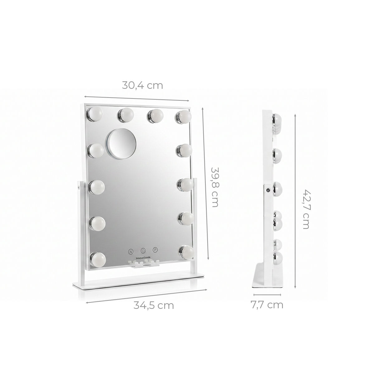Neigbarer LED-Schminkspiegel Hollywood Glarisse InnovaGoods 12 Glühbirnen - Thumbnail 8