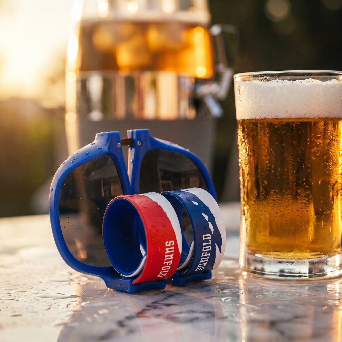 Set Bierspender mit Kühlung InnovaGoods und 2 rollbare Sonnenbrillen Sunfold France - Thumbnail 6