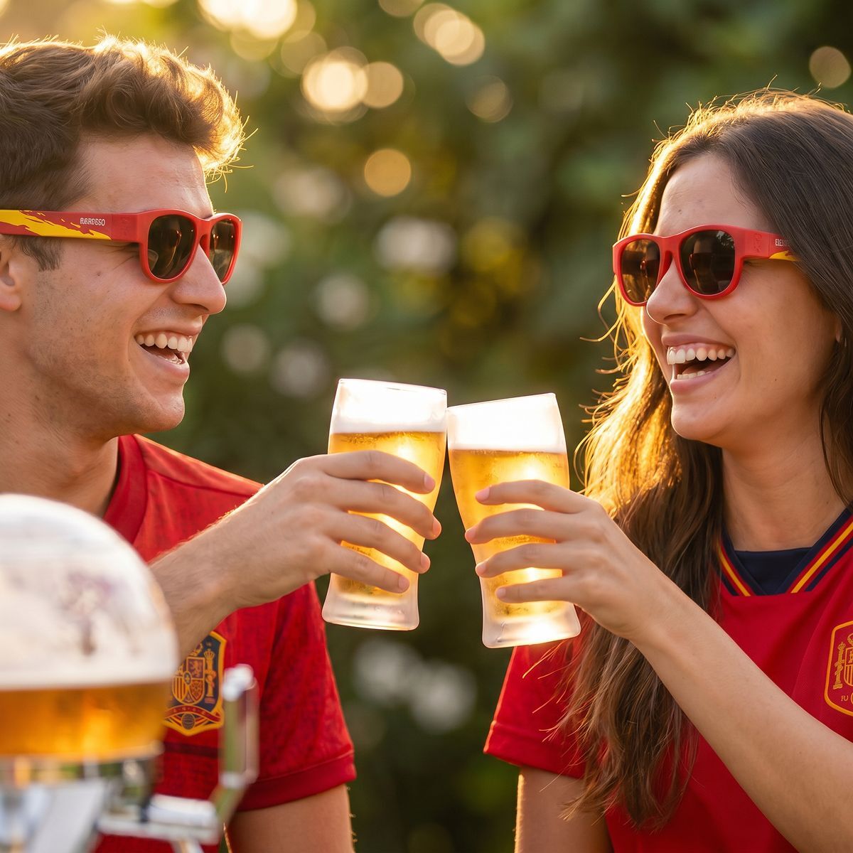 Set Bierkühler-Spender InnovaGoods und 2 Roll-Sonnenbrillen Sunfold Spain Red - Thumbnail 5